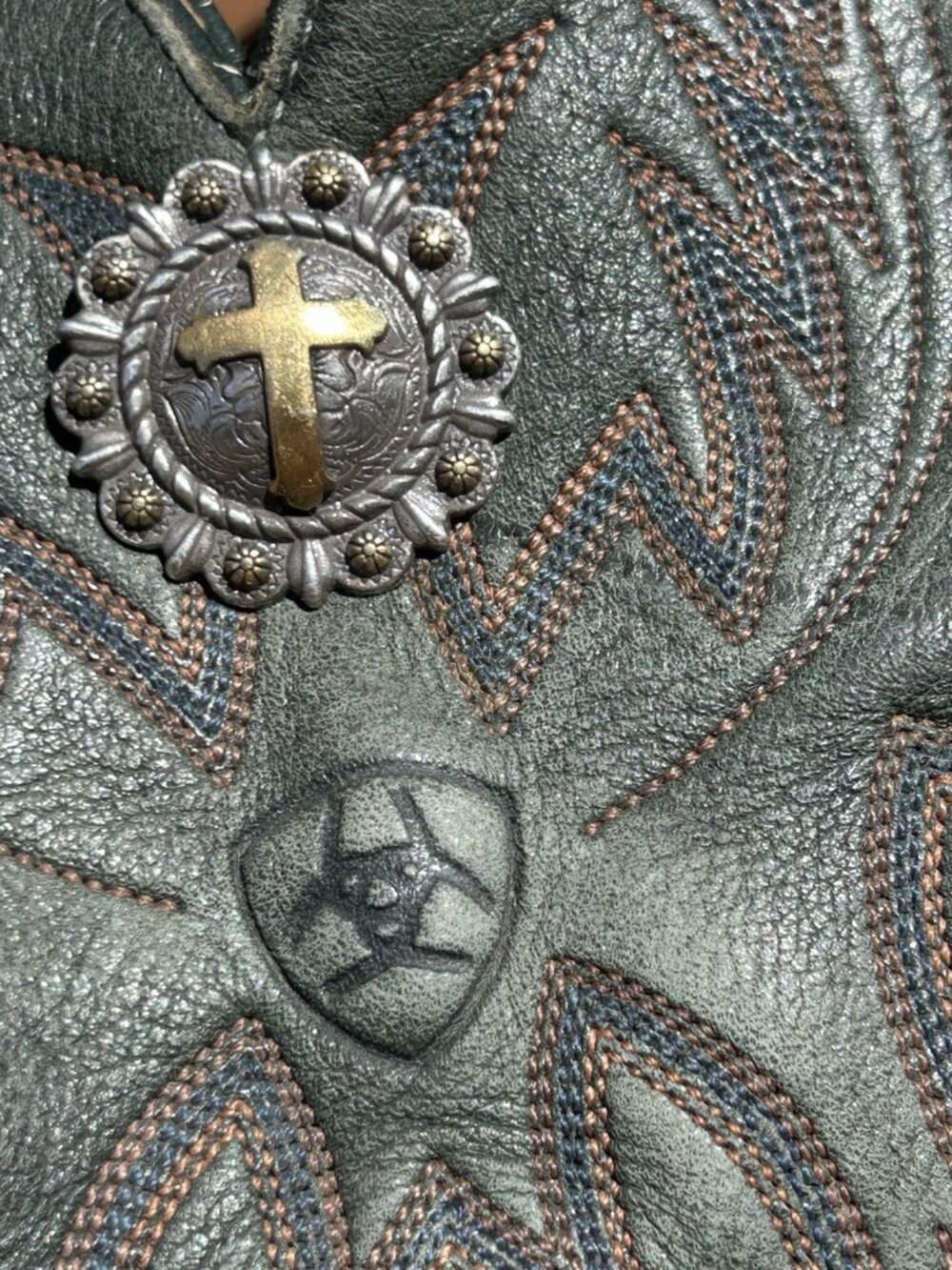Vtg Upcycled Cowboy Leather Boot Purse Gypsy Handmade Hippie BoHo Shoulder Ariat - Picture 10 of 11